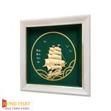 Tranh Thuyền Thuận Buồm Xuôi Gió Dát Vàng 24K 20x20cm