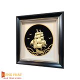Tranh Thuyền Thuận Buồm Xuôi Gió Dát Vàng 24K 20x20cm