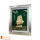 Tranh Thuyền Thuận Buồm Xuôi Gió Dát Vàng 24K 27x34cm