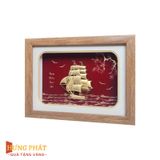 Tranh Thuyền Thuận Buồm Xuôi Gió Dát Vàng 24K 20x26cm
