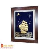 Tranh Thuyền Thuận Buồm Xuôi Gió Dát Vàng 24K 27x34cm
