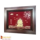 Tranh Thuyền Thuận Buồm Xuôi Gió Dát Vàng 24K 25x32cm