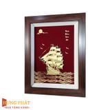 Tranh Thuyền Thuận Buồm Xuôi Gió Dát Vàng 24K 27x34cm