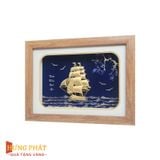 Tranh Thuyền Thuận Buồm Xuôi Gió Dát Vàng 24K 20x26cm