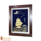 Tranh Thuyền Thuận Buồm Xuôi Gió Dát Vàng 24K 27x34cm