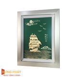 Tranh Thuyền Thuận Buồm Xuôi Gió Dát Vàng 24K 27x34cm