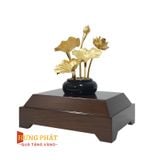 Chậu Sen 5 Cành Dát Vàng 24K