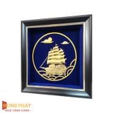 Tranh Thuyền Thuận Buồm Xuôi Gió Dát Vàng 24K 20x20cm