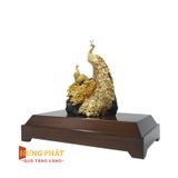 Đôi Công Hoa Mẫu Đơn Dát Vàng 24K (Mẫu 3)
