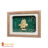 Tranh Thuyền Thuận Buồm Xuôi Gió Dát Vàng 24K 20x26cm