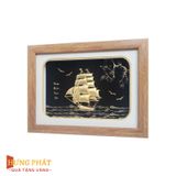Tranh Thuyền Thuận Buồm Xuôi Gió Dát Vàng 24K 20x26cm