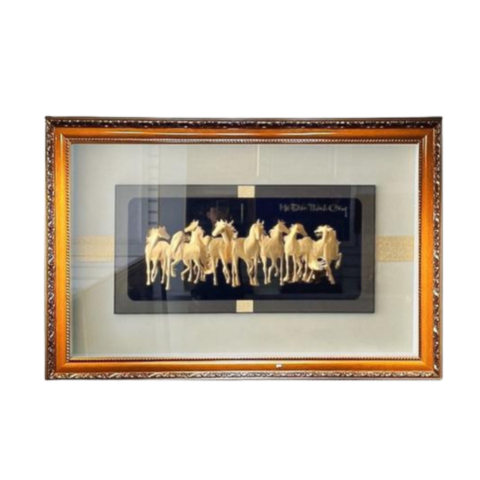 Tranh Bát Mã Dát Vàng 24K