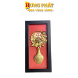 Tranh Bình Hoa Mẫu Đơn Dát Vàng