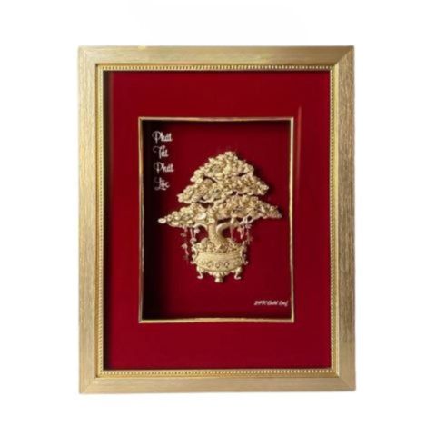 Tranh Cây Tài Lộc Dát Vàng 24K