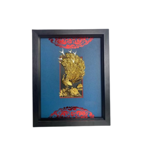 Tranh Chim Công Dát Vàng 24K