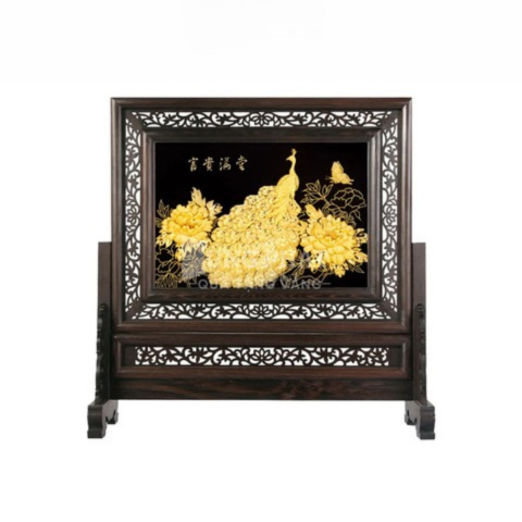 Tranh Chim công và Hoa mẫu đơn (46x57cm)