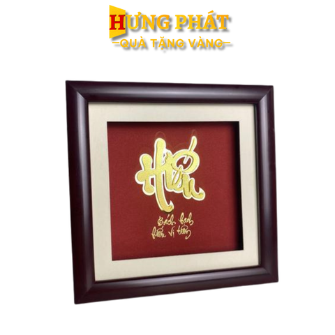 Tranh Chữ Hiếu Dát Vàng 24K