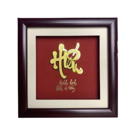 Tranh Chữ Hiếu Dát Vàng 24K