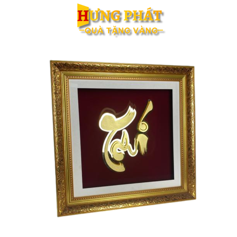 Tranh Chữ Trí Dát Vàng 24K