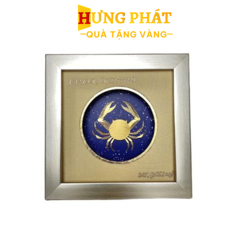 Tranh Cự Giải Dát Vàng 24K