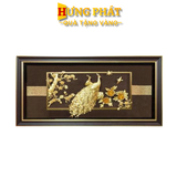 Tranh Đôi Chim Công Dát vàng 24K