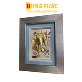 Tranh Đôi Ngựa Nhân Tình Dát Vàng 24K