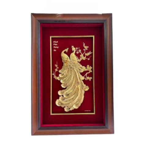 Tranh Đôi Phượng Hoàng Dát Vàng 24K