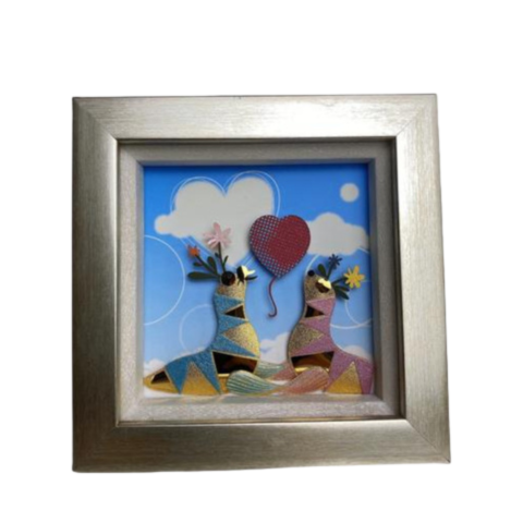 Tranh Hai Chú Hải Cẩu Dát Vàng 24K