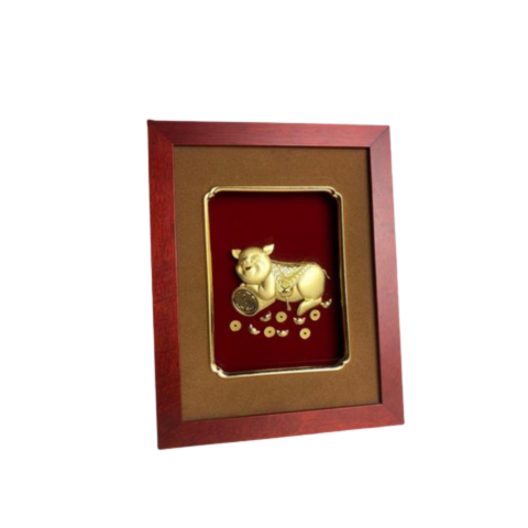 Tranh Heo Dát Vàng 24K
