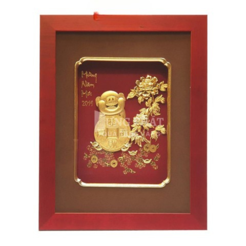 Tranh Heo dát vàng (26x33cm)