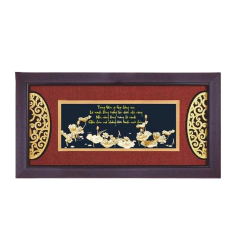 Tranh Hồ Sen Dát Vàng 24K