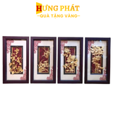 Tranh Hoa Cúc Dát Vàng 24K