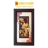 Tranh Hoa Cúc Dát Vàng 24K