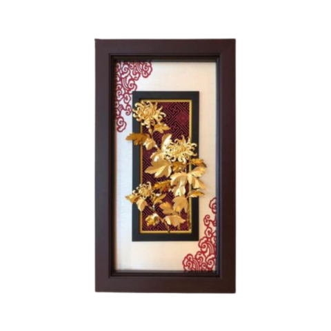 Tranh Hoa Cúc Dát Vàng 24K