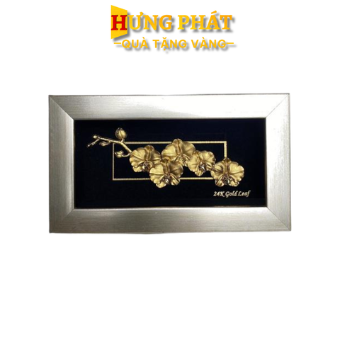 Tranh Hoa Phong Lan Dát Vàng 24K