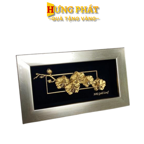 Tranh Hoa Phong Lan Dát Vàng 24K