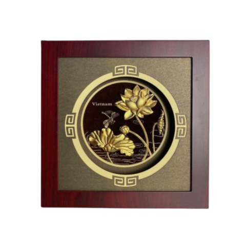 Tranh Hoa Sen Dát Vàng 24K