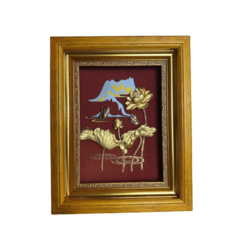 Tranh Hoa Sen Dát Vàng 24K