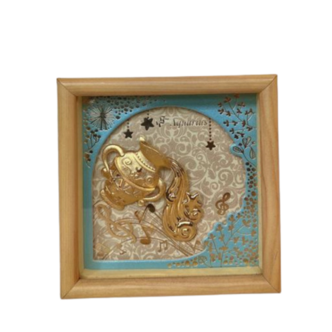 Tranh Hộp Nhạc Cung Bảo Bình Dát Vàng 24K