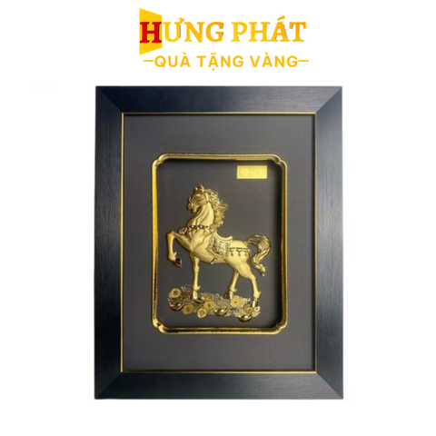 Tranh Ngựa Chiến Thắng Dát Vàng 24K