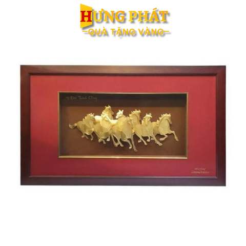 Tranh Ngựa Dát Vàng 24K