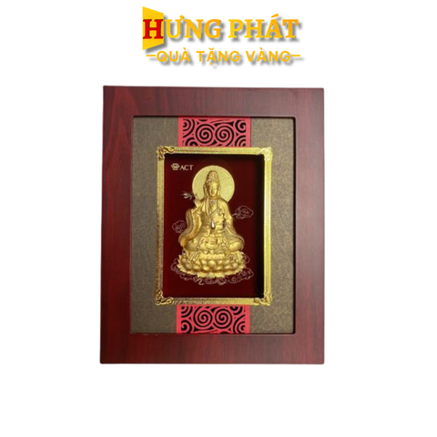 Tranh Phật Bà Quan Âm Dát Vàng 24K