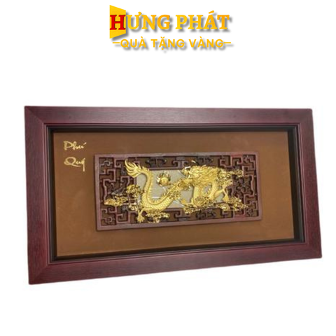 Tranh Rồng Phú Quý Dát Vàng 24K