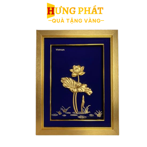 Tranh Sen Dát Vàng 24K