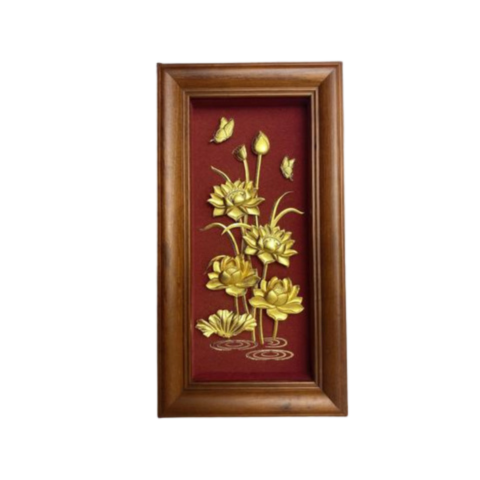 Tranh Sen Mạ Vàng 24K