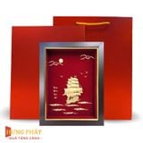 Tranh Thuyền Thuận Buồm Xuôi Gió Dát Vàng 24K 20x26cm