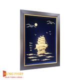 Tranh Thuyền Thuận Buồm Xuôi Gió Dát Vàng 24K 20x26cm