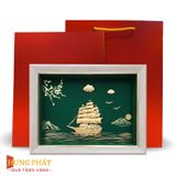 Tranh Thuyền Thuận Buồm Xuôi Gió Dát Vàng 24K 20x26cm
