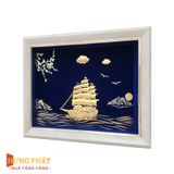 Tranh Thuyền Thuận Buồm Xuôi Gió Dát Vàng 24K 20x26cm