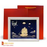 Tranh Thuyền Thuận Buồm Xuôi Gió Dát Vàng 24K 20x26cm
